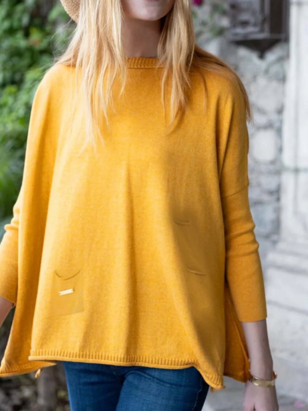 Mersea The Catalina Travel Sweater Mustard Yellow Coastal Beach Vacation Sz S/M